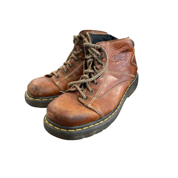 Dr. Martens 8A07 Lace Up Mens Boots Size 9 Leather Brown Heavy Duty - Picture 1 of 13